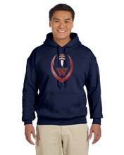 Load image into Gallery viewer, WW-FB-301-04 - Gildan Adult 8 oz., 50/50 Fleece Hoodie - W-Football Outline Logo