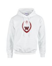 Load image into Gallery viewer, WW-FB-301-04 - Gildan Adult 8 oz., 50/50 Fleece Hoodie - W-Football Outline Logo