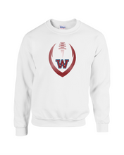 Load image into Gallery viewer, WW-FB-304-04 - Gildan Adult 8 oz., 50/50 Fleece Crew - W-Football Outline Logo