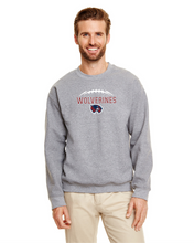 Load image into Gallery viewer, WW-FB-304-12 - Gildan Adult 8 oz., 50/50 Fleece Crew - Wolverine FB Laces Logo