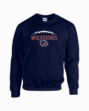Load image into Gallery viewer, WW-FB-304-12 - Gildan Adult 8 oz., 50/50 Fleece Crew - Wolverine FB Laces Logo