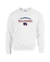 Load image into Gallery viewer, WW-FB-304-12 - Gildan Adult 8 oz., 50/50 Fleece Crew - Wolverine FB Laces Logo