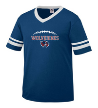 Load image into Gallery viewer, WW-FB-510-6 - Augusta Sleeve Stripe Jersey - Wolverine FB Laces Logo