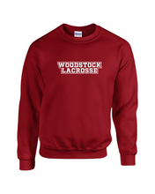 Load image into Gallery viewer, WW-GLAX-304-3 - Gildan Adult 8 oz., 50/50 Fleece Crew - Woodstock Lacrosse Logo