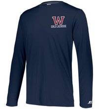 Load image into Gallery viewer, WW-GLAX-557-1- Attain Wicking Raglan Long Sleeve Tee - Woodstock Girls Lacrosse Logo