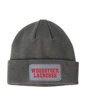 Load image into Gallery viewer, WW-GLAX-908 - Big Accessories Patch Beanie - Woodstock Lacrosse Logo