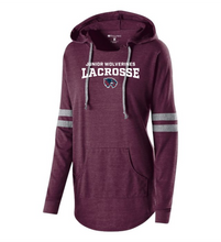 Load image into Gallery viewer, WW-LAX-242-4 - Holloway LADIES HOODED LOW KEY PULLOVER - Junior Wolverine LAX Logo