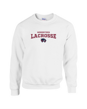 Load image into Gallery viewer, WW-LAX-305-3 - Gildan Adult 8 oz., 50/50 Fleece Crew - Woodstock LAX Wolverine Logo
