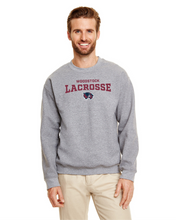 Load image into Gallery viewer, WW-LAX-305-3 - Gildan Adult 8 oz., 50/50 Fleece Crew - Woodstock LAX Wolverine Logo