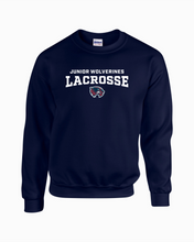Load image into Gallery viewer, WW-LAX-305-4 - Gildan Adult 8 oz., 50/50 Fleece Crew - Junior Wolverine Logo