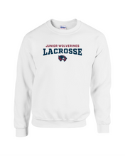 Load image into Gallery viewer, WW-LAX-305-4 - Gildan Adult 8 oz., 50/50 Fleece Crew - Junior Wolverine Logo