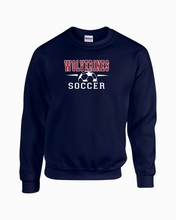 Load image into Gallery viewer, WW-SOC-304-2 - Gildan Adult 8 oz., 50/50 Fleece Crew - WHS Wolverine Soccer Logo