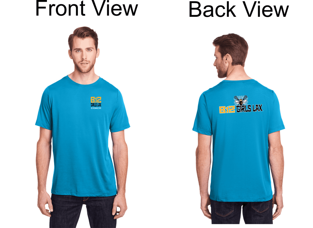 B12-LAX-102-1-2-Mens - CORE365 Adult Fusion ChromaSoft Performance T-Shirt  - B12 Girls LAX Coach Logos