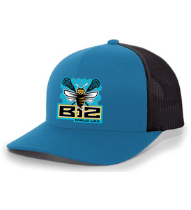B12-LAX-926-1 - Pacific Trucker Snapback Hat - B12 Girls LAX Honeycomb Bee Logo