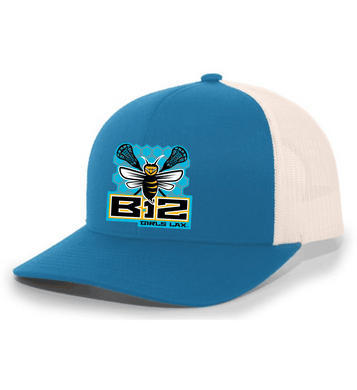 B12-LAX-926-1 - Pacific Trucker Snapback Hat - B12 Girls LAX Honeycomb Bee Logo