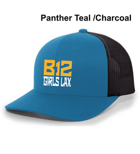 B12-LAX-112-4 - Pacific Trucker Snapback Hat - B12 Girls LAX Stack Logo