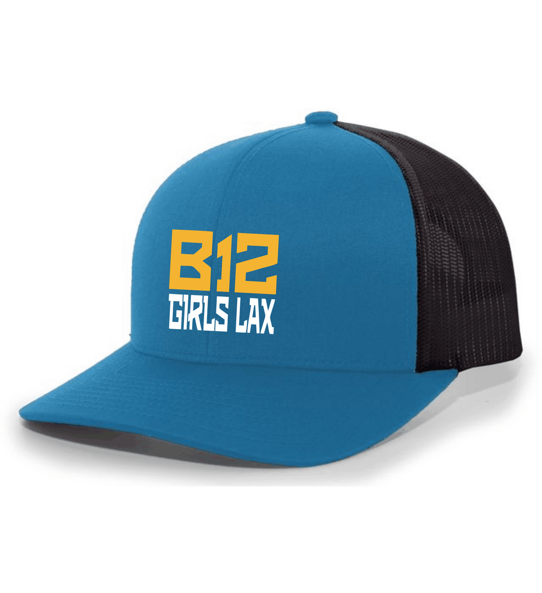 B12-LAX-926-4 - Pacific Trucker Snapback Hat - B12 Girls LAX Stack Logo