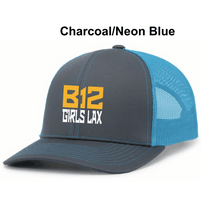 Load image into Gallery viewer, B12-LAX-112-4 - Pacific Trucker Snapback Hat - B12 Girls LAX Stack Logo