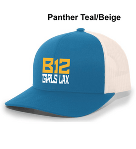 B12-LAX-112-4 - Pacific Trucker Snapback Hat - B12 Girls LAX Stack Logo