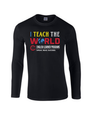 CCT-526-2 - Gildan Adult Softstyle® Long-Sleeve T-Shirt - I Teach The World - English Learner Program Logo