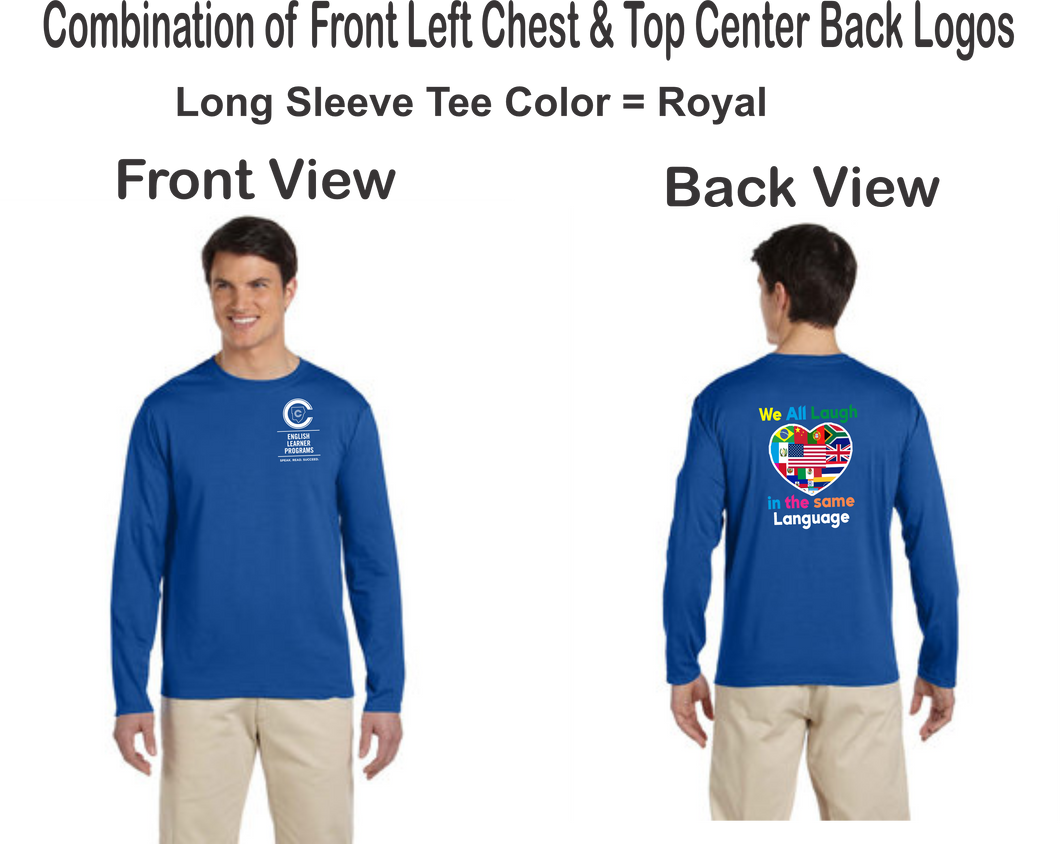 CCT-526-4 - Gildan Adult Softstyle® Long-Sleeve T-Shirt - We All Laugh In the Same Language Logos