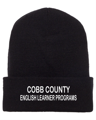 CCT-905-7 - Yupoong Adult Cuffed Knit Beanie - Cobb County English Learner Programs Logo