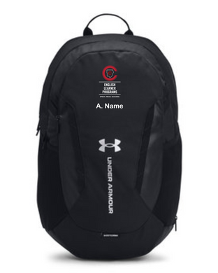 CCT-976-6 - Under Armour Hustle Backpack - English Learner Programs Logo & Personalized Name