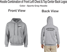 Load image into Gallery viewer, CHS-LAX-306-3-COMBO - Gildan-Hoodie - Cherokee Warriors Logo &amp; CHS LACROSSE on the back