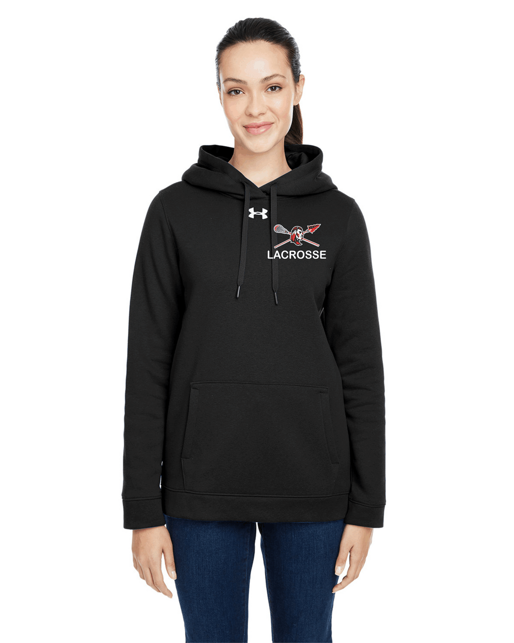 CHS-LAX-307-1 - Under Armour Hustle Pullover Hooded Sweatshirt - Warriors Lacrosse Logo