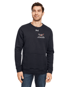 CHS-LAX-309-1 - Under Armour Hustle Fleece Crewneck Sweatshirt - Warriors Lacrosse Logo