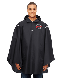 CHS-LAX-460-3 - Team 365 Adult Zone Protect Packable Poncho -  Cherokee Warriors Logo