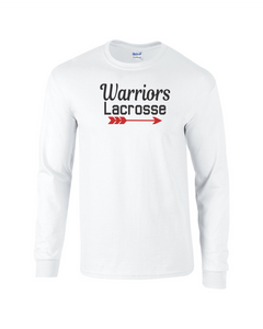 CHS-LAX-618-5 - Gildan 5.5 oz., 50/50 Long Sleeve T-Shirt - Warriors LAX Arrow Logo