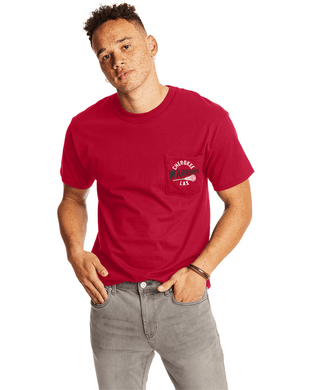 CHS-LAX-619-3 - Hanes Adult Beefy-T® with Pocket - Cherokee Warriors LAX Logo