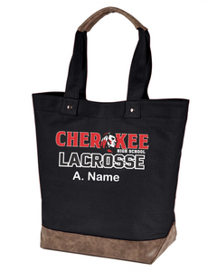 CHS-LAX-945-4 - Authentic Pigment Canvas Resort Tote - CHS Lacrosse Logo & Personalized Name