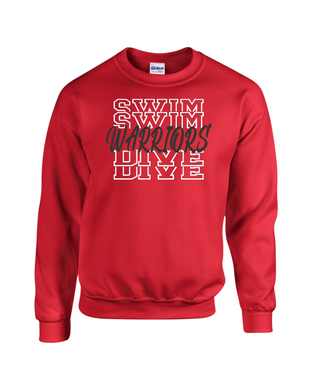 CHS-SD-304-3 - Gildan Adult 8 oz., 50/50 Fleece Crew Sweatshirt - Warrior Swim & Dive Logo