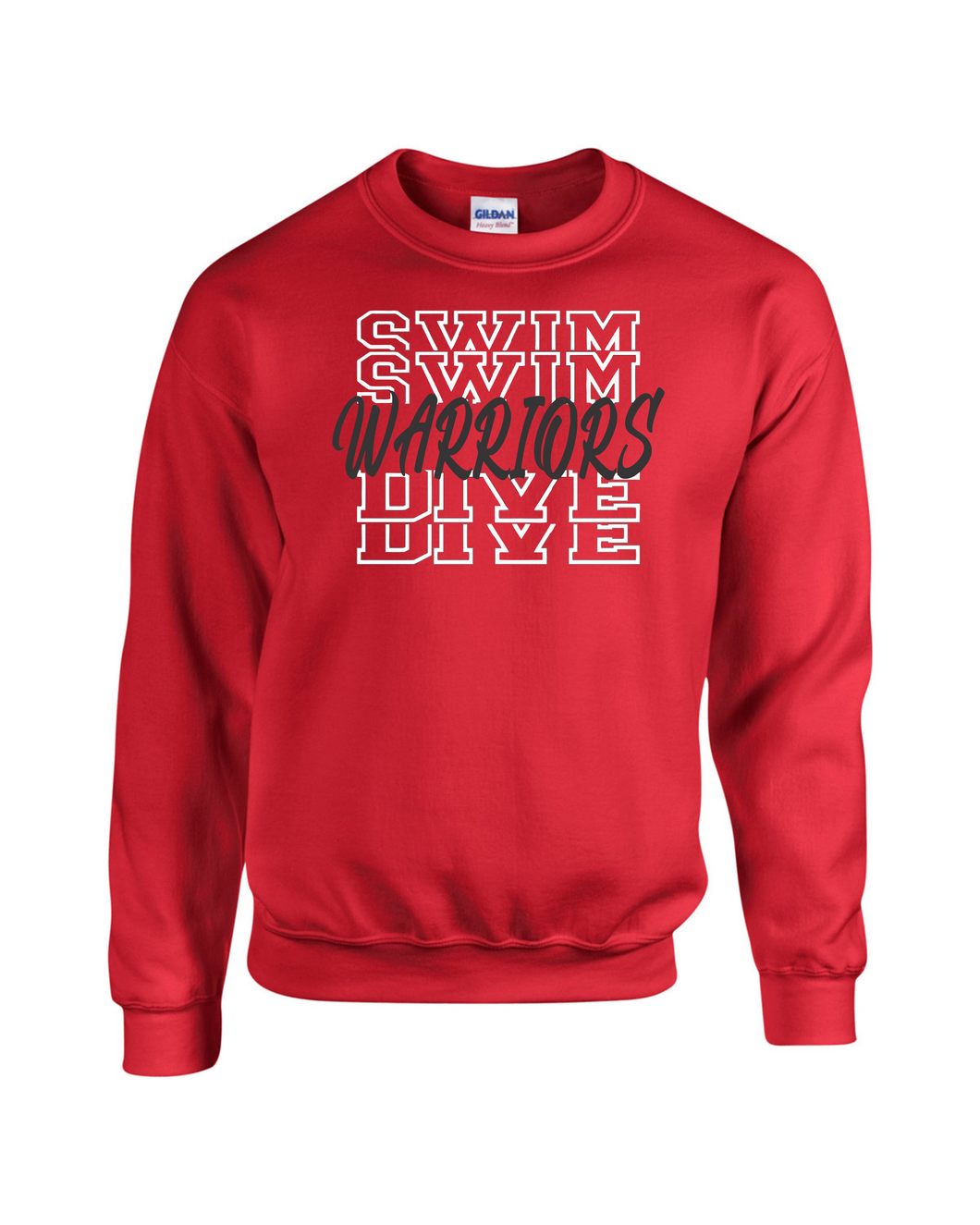 CHS-SD-304-3 - Gildan Adult 8 oz., 50/50 Fleece Crew Sweatshirt - Warrior Swim & Dive Logo