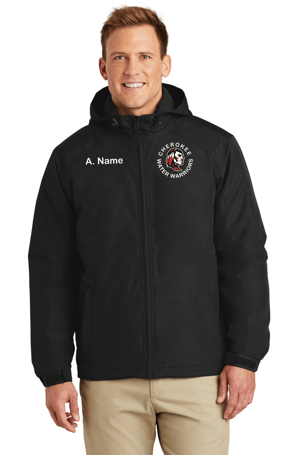 CHS-SD-371-5 - Port Authority Hooded Charger Jacket - Cheorkee Water Warriors Logo & Personalized Name