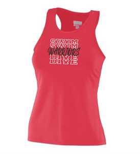 CHS-SD-513-1 - Augusta Ladies Poly/Spandex Solid Racerback Tank - Warriors Swim & Dive Logo