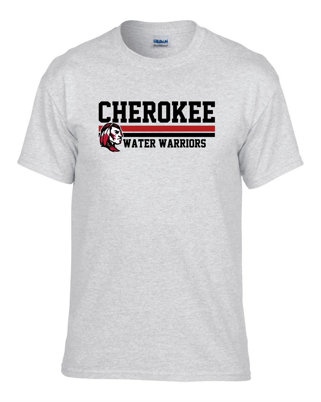 CHS-SD-415-2- Gildan Adult 50/50 Short Sleeve T-Shirt - Cherokee Warrior Water Warriors Logo