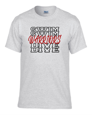 CHS-SD-415-3- Gildan 50/50 Short Sleeve T-Shirt - Warriors Swim & Dive Logo