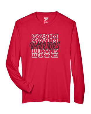 CHS-SD-458-3 - Team 365 Zone Performance Long-Sleeve T-Shirt - Warrior's Swim & Dive Logo