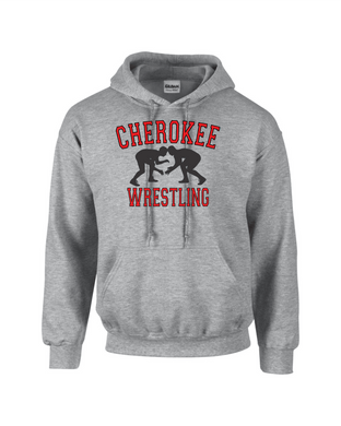 CHS-WRES-306-2 - Gildan-Hoodie - Cherokee Wrestling Logo