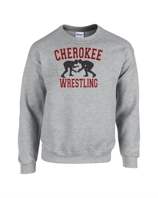 CHS-WRES-307-2 - Gildan Crew Neck Sweatshirt - Cherokee Wrestling Logo