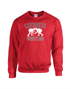 CHS-WRES-307-2 - Gildan Crew Neck Sweatshirt - Cherokee Wrestling Logo