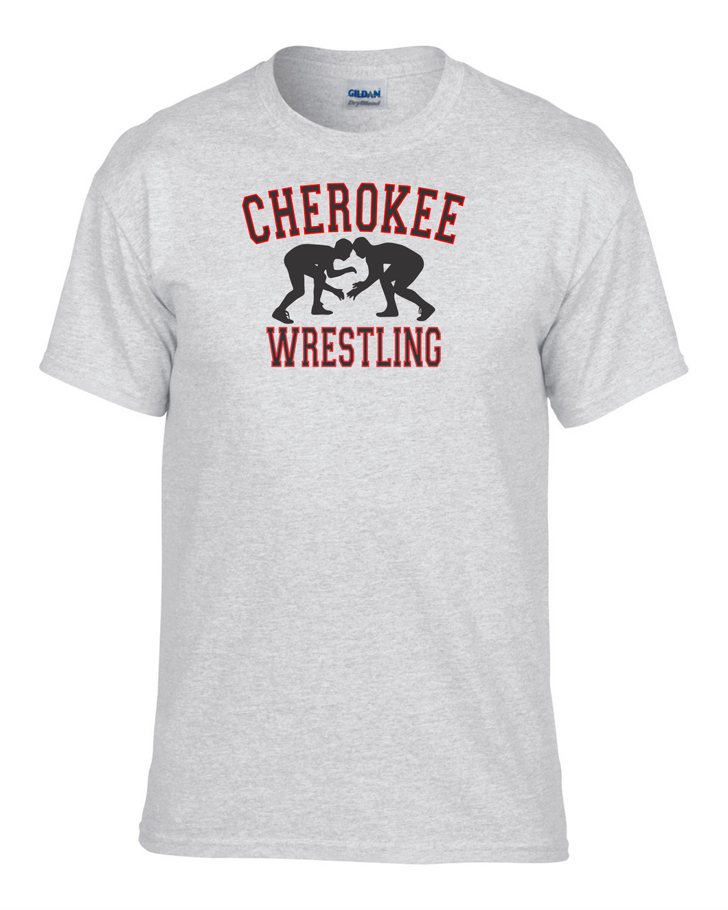CHS-WRES-515-2- Gildan 50/50 Short Sleeve T-Shirt - Cherokee Wrestling Logo