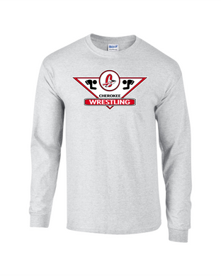 CHS-WRES-516-1 - Gildan 5.5 oz., 50/50 Long-Sleeve T-Shirt - Cherokee C Wrestling Logo