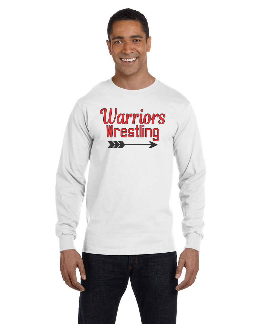 CHS-WRES-516-4 - Gildan 5.5 oz., 50/50 Long-Sleeve T-Shirt - Warriors Wrestling Logo