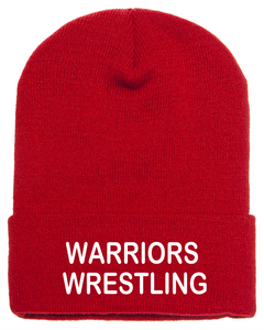 CHS-WRES-915-6 - Yupoong Adult Cuffed Knit Beanie - Warriors Wrestling Logo