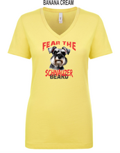 Load image into Gallery viewer, Schnauzer-061-121 - Next Level Apparel Ladies&#39; Ideal V - Fear The Beard Logo