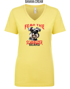 Schnauzer-061-121 - Next Level Apparel Ladies' Ideal V - Fear The Beard Logo